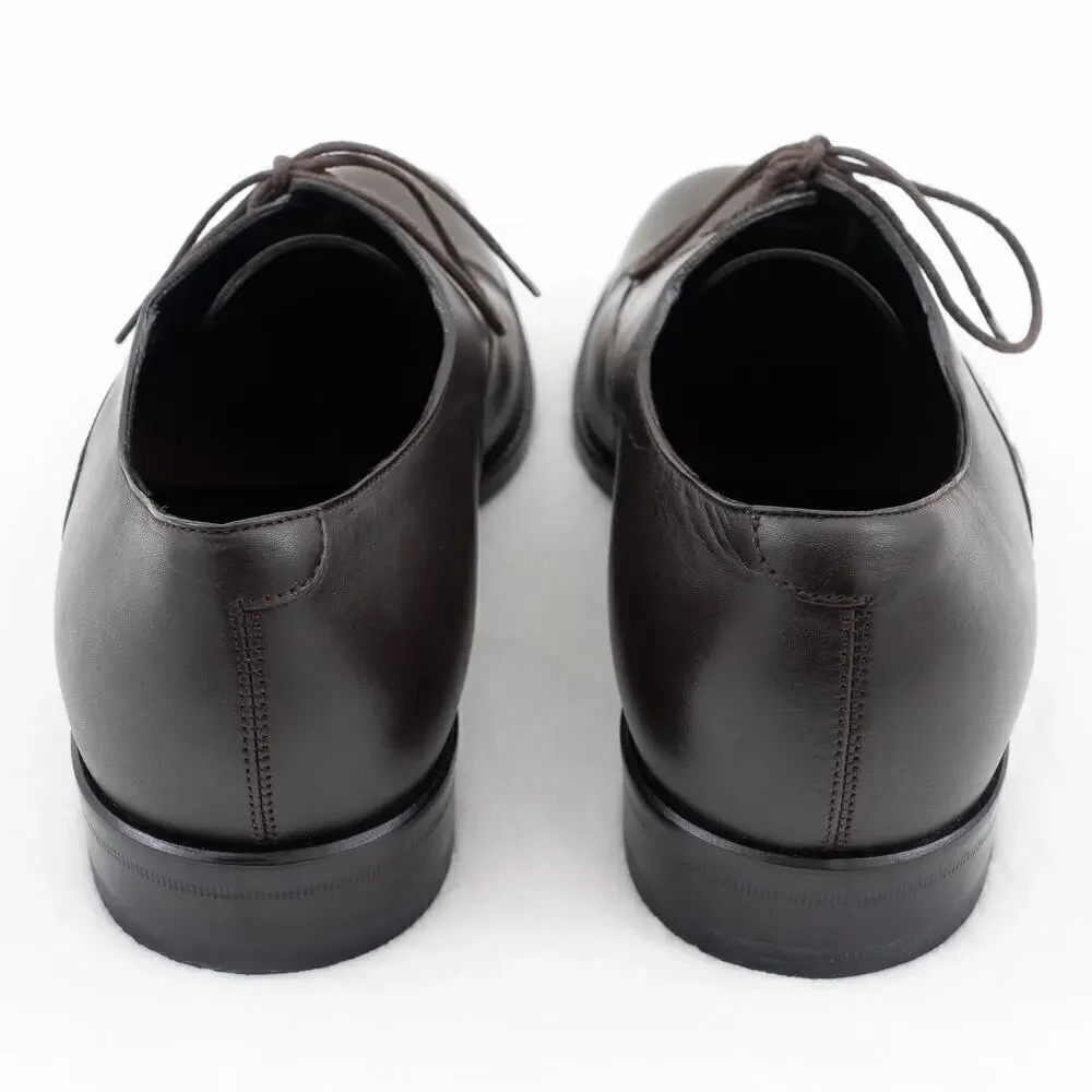 GUCCI Leather Lace-Up Shoes Men's 7.5 Brown